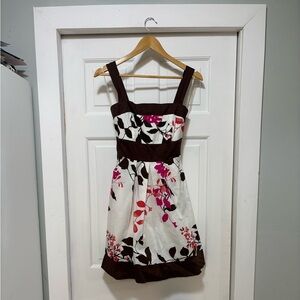 Speechless Brown and White Floral Dress